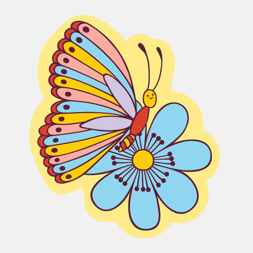 Flower Butterfly Sticker