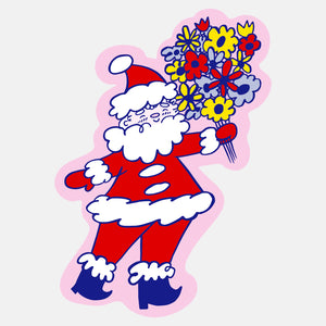 Floral Santa Sticker