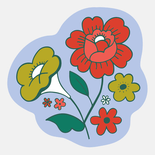 Folk Flowers Sticker