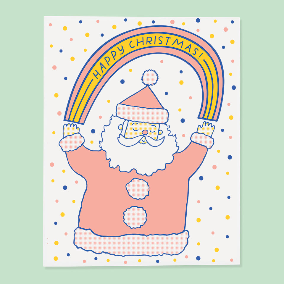Rainbow Santa Card