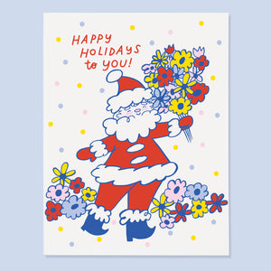 Floral Santa Card